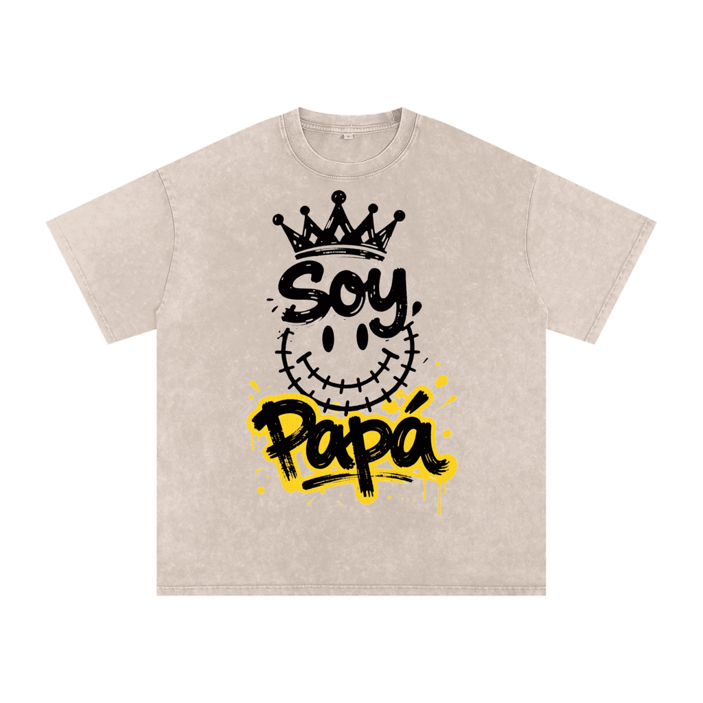 Snow Washed Oversized Cotton T-Shirt
